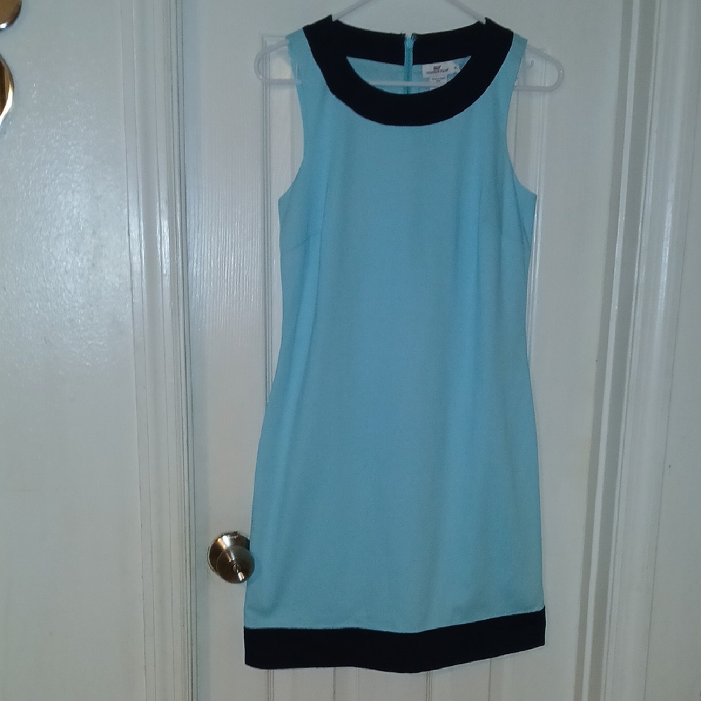 Vineyard Vines Elegant Blue and Black Sleeveless Dress
